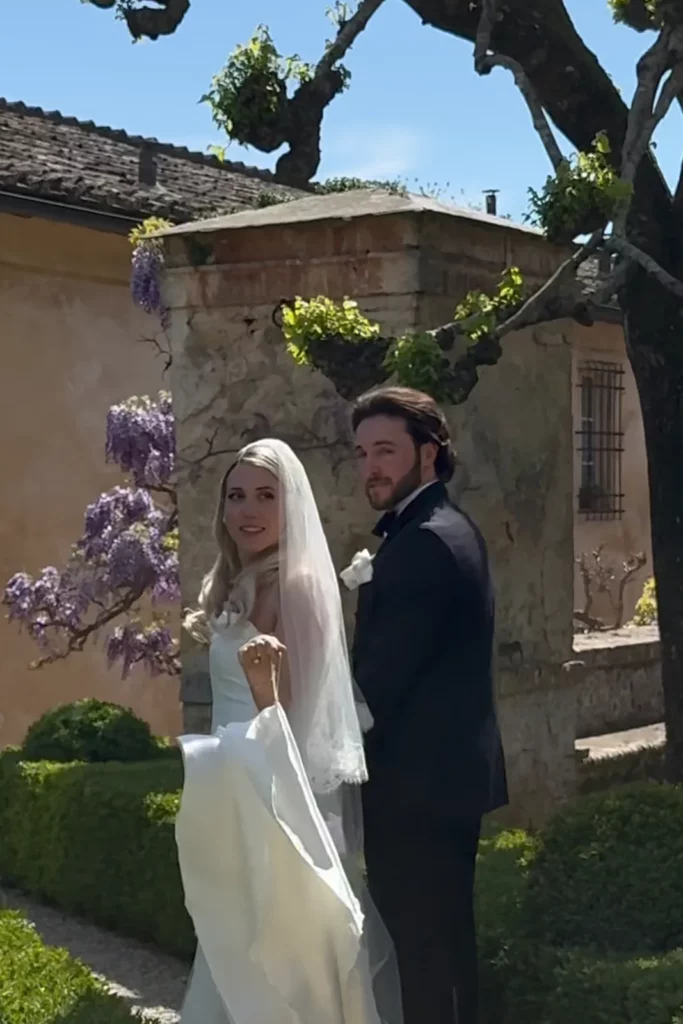 Allison and Hunter in the gardens of Villa Cetinale, Tuscany
